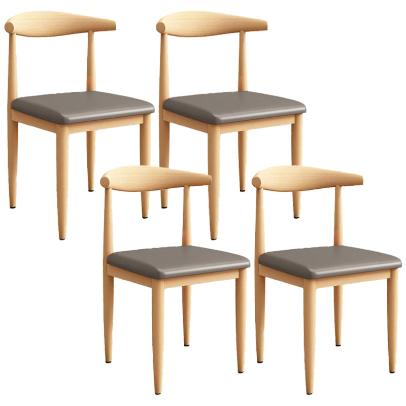 Moderne keuken eetstoelen open achterste eetkamerstoel met metalen basis