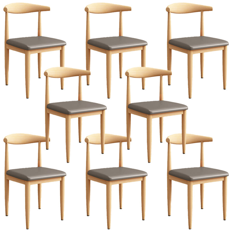 Moderne keuken eetstoelen open achterste eetkamerstoel met metalen basis