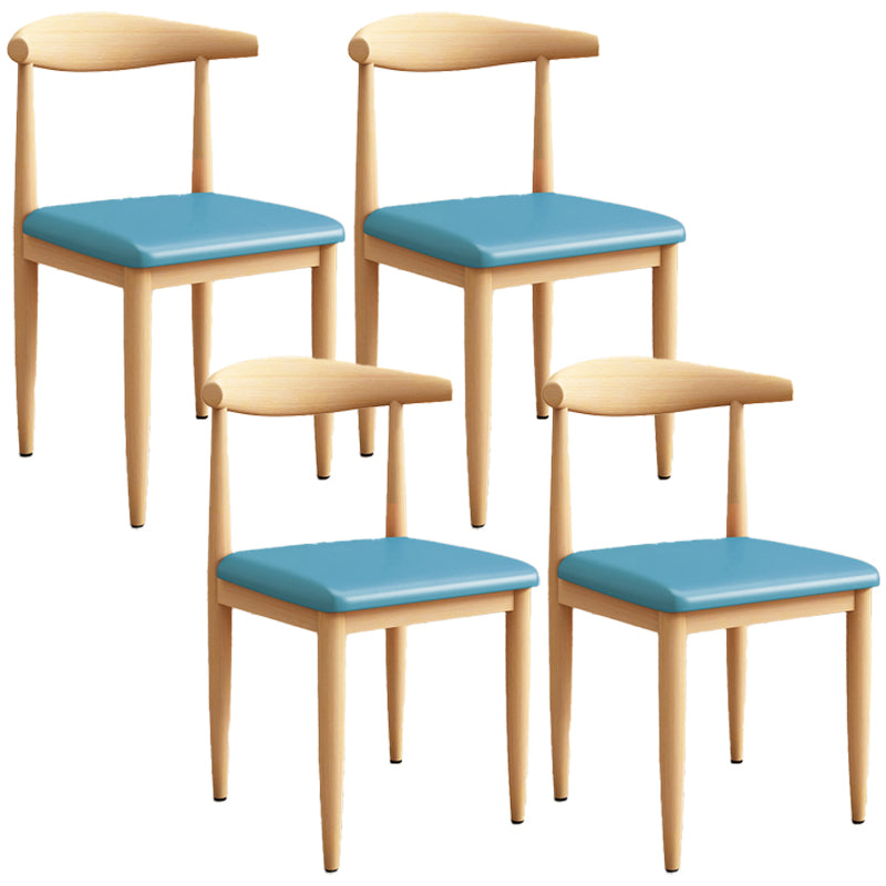 Moderne keuken eetstoelen open achterste eetkamerstoel met metalen basis