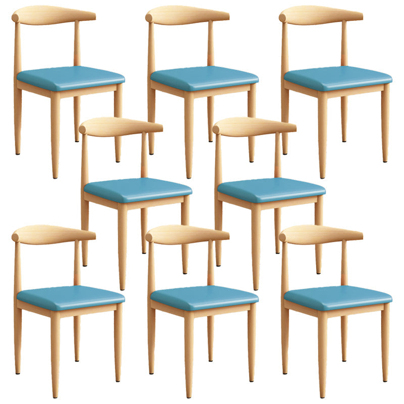 Moderne keuken eetstoelen open achterste eetkamerstoel met metalen basis