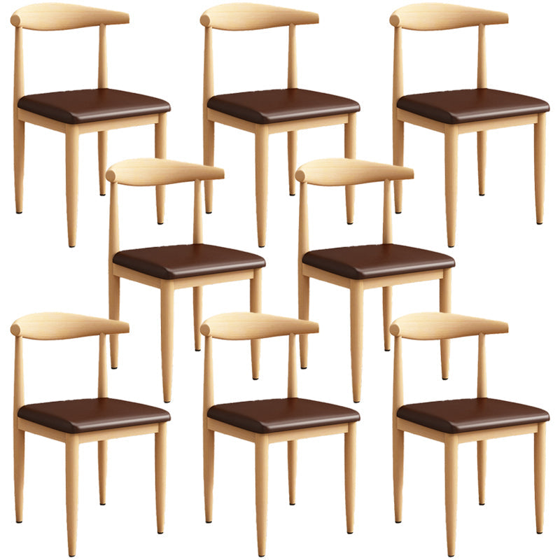 Moderne keuken eetstoelen open achterste eetkamerstoel met metalen basis