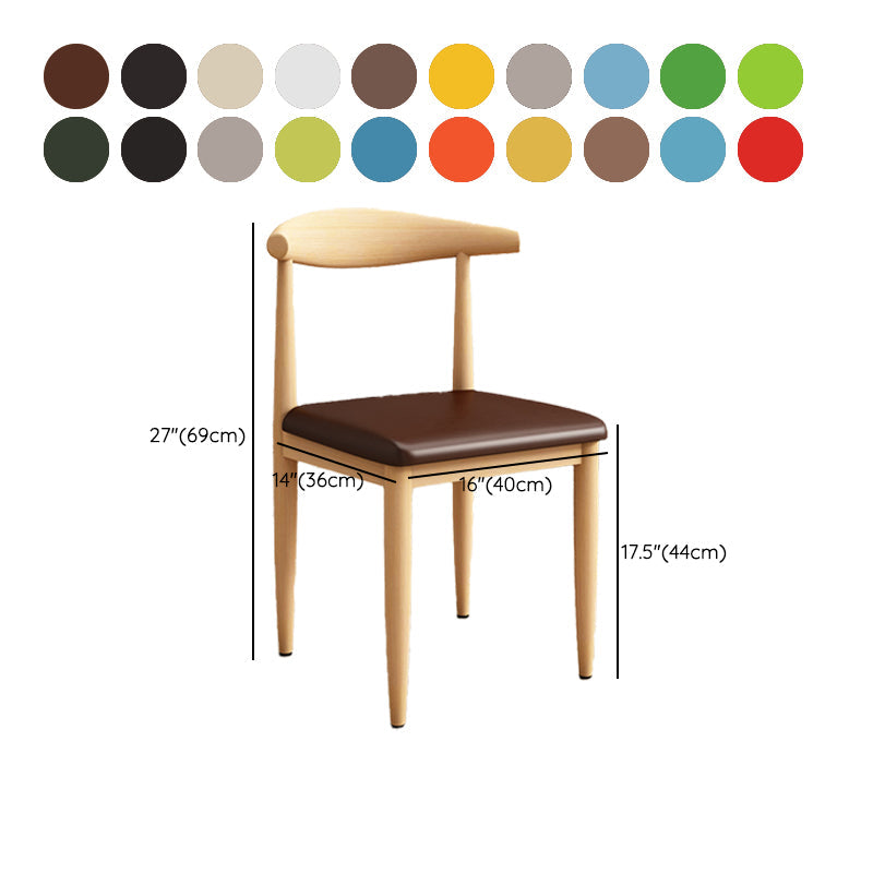 Moderne keuken eetstoelen open achterste eetkamerstoel met metalen basis