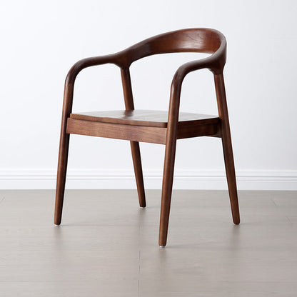 Solid Wood Dining Chairs Nordic Style Open Back Dining Chair Nut-Brown 1 Piece Clearhalo 'Dining Chairs' 'Dining Tables & Seating' 'dining_chair' 'furn' 'furn_dining_chair' 'Furniture' 'Kitchen & Dining Furniture' 7224586