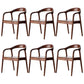 Solid Wood Dining Chairs Nordic Style Open Back Dining Chair Nut-Brown 6 Piece Set Clearhalo 'Dining Chairs' 'Dining Tables & Seating' 'dining_chair' 'furn' 'furn_dining_chair' 'Furniture' 'Kitchen & Dining Furniture' 7224592