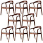 Solid Wood Dining Chairs Nordic Style Open Back Dining Chair Nut-Brown 8 Piece Set Clearhalo 'Dining Chairs' 'Dining Tables & Seating' 'dining_chair' 'furn' 'furn_dining_chair' 'Furniture' 'Kitchen & Dining Furniture' 7224594