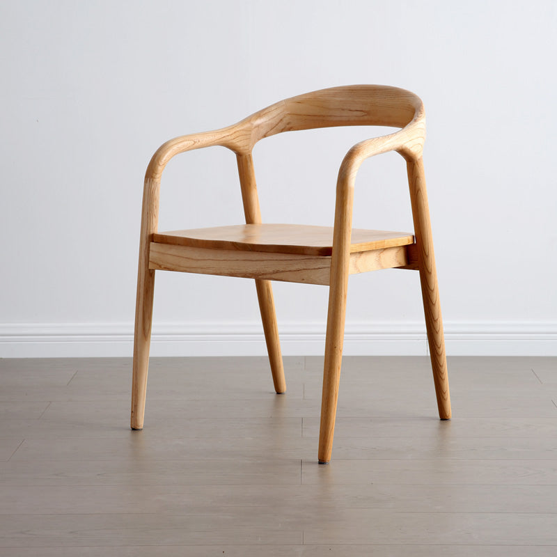 Solid Wood Dining Chairs Nordic Style Open Back Dining Chair Natural 1 Piece Clearhalo 'Dining Chairs' 'Dining Tables & Seating' 'dining_chair' 'furn' 'furn_dining_chair' 'Furniture' 'Kitchen & Dining Furniture' 7224595