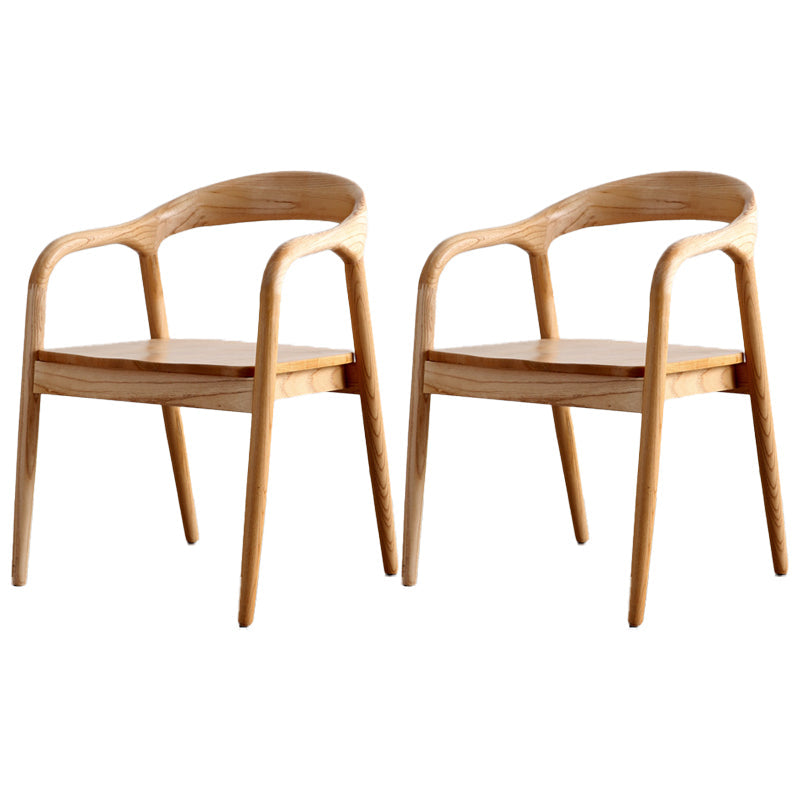 Solid Wood Dining Chairs Nordic Style Open Back Dining Chair Natural 2 Piece Set Clearhalo 'Dining Chairs' 'Dining Tables & Seating' 'dining_chair' 'furn' 'furn_dining_chair' 'Furniture' 'Kitchen & Dining Furniture' 7224597