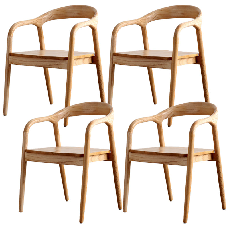 Solid Wood Dining Chairs Nordic Style Open Back Dining Chair Natural 4 Piece Set Clearhalo 'Dining Chairs' 'Dining Tables & Seating' 'dining_chair' 'furn' 'furn_dining_chair' 'Furniture' 'Kitchen & Dining Furniture' 7224599