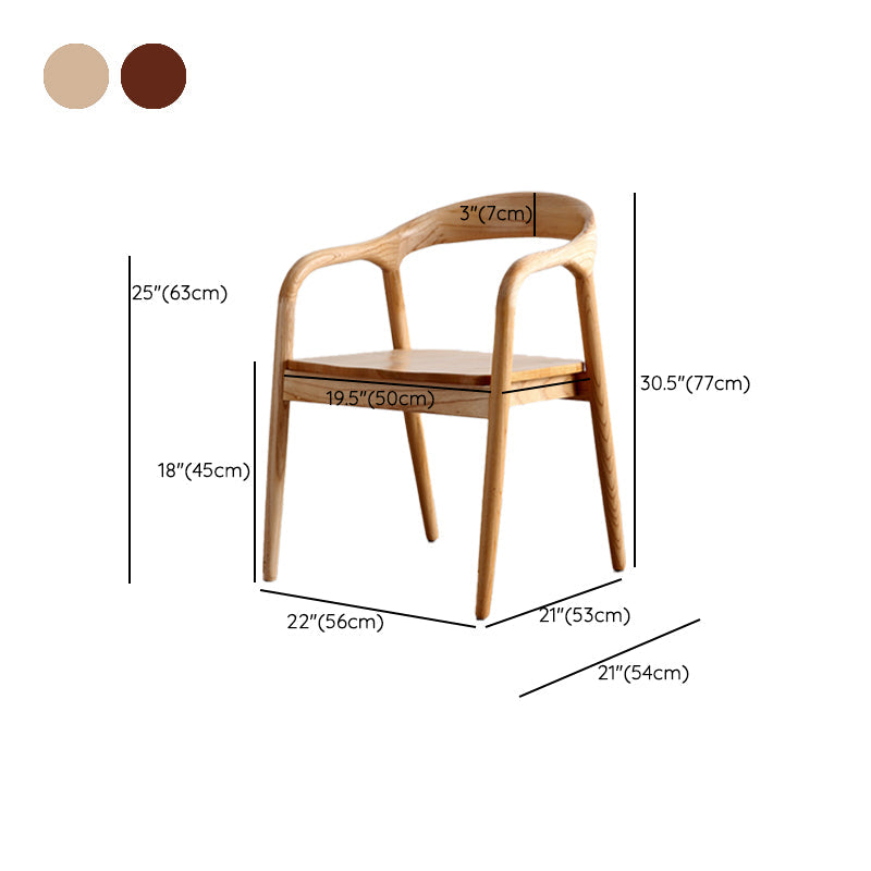 Solid Wood Dining Chairs Nordic Style Open Back Dining Chair Clearhalo 'Dining Chairs' 'Dining Tables & Seating' 'dining_chair' 'furn' 'furn_dining_chair' 'Furniture' 'Kitchen & Dining Furniture' 7224605