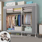 Modern Metal Frame Wardrobe Freestanding Wardrobe with Garment Rod