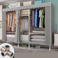 Modern Metal Frame Wardrobe Freestanding Wardrobe with Garment Rod