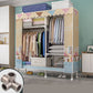 Modern Metal Frame Wardrobe Freestanding Wardrobe with Garment Rod