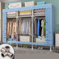 Modern Metal Frame Wardrobe Freestanding Wardrobe with Garment Rod