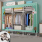 Modern Metal Frame Wardrobe Freestanding Wardrobe with Garment Rod