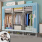Modern Metal Frame Wardrobe Freestanding Wardrobe with Garment Rod
