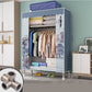 Modern Metal Frame Wardrobe Freestanding Wardrobe with Garment Rod