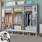Modern Metal Frame Wardrobe Freestanding Wardrobe with Garment Rod