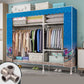 Modern Metal Frame Wardrobe Freestanding Wardrobe with Garment Rod