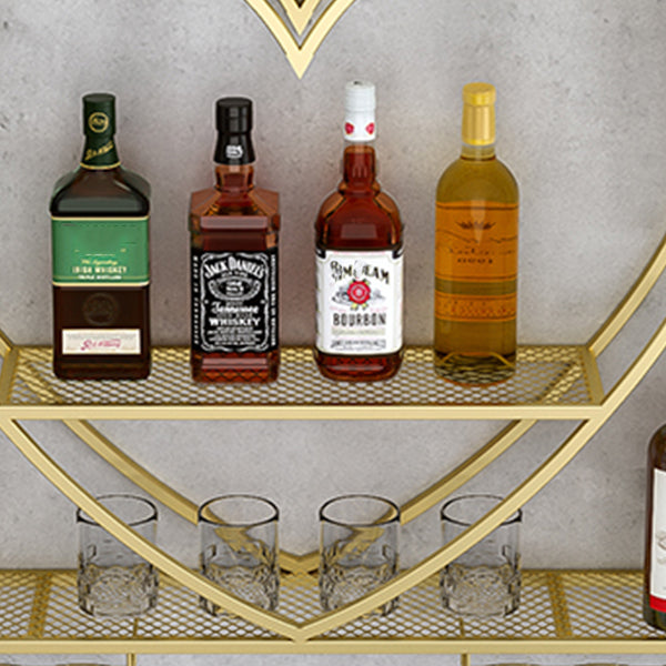 Wand gemonteerd wijnrek ijzeren wijnfles en glazen rek zonder licht