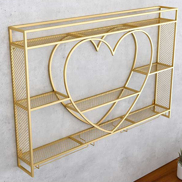 Wand gemonteerd wijnrek ijzeren wijnfles en glazen rek zonder licht