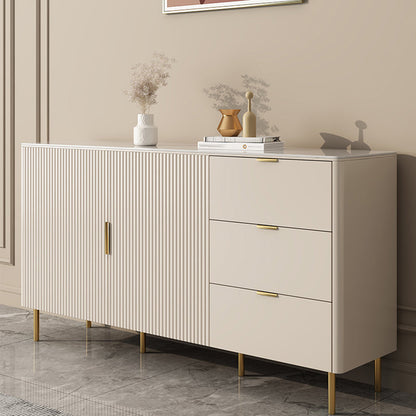 Soggiorno del soggiorno bianco tavolo a buffet in stile glam con cassetti e conservazione