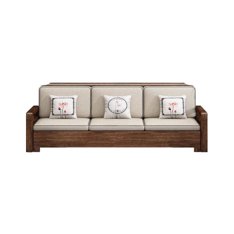 L-Shaped Square Arms Sofas Water Resistant Wooden Sectionals 3-Seater Sofa Cotton and Linen Clearhalo 'furn' 'furn_sectionals' 'Furniture' 'Living Room Furniture' 'Sectionals' 7225041