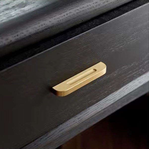 Modern Black Dressing Table Stool Set Wooden Vanity Dressing Table for Bedroom