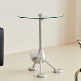 21" Wide Contemporary Corner Table Glass Clear Accent Side Table