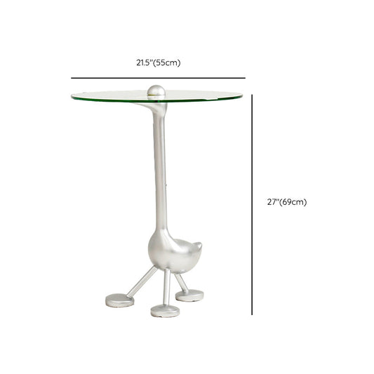 Tavolo d'angolo contemporaneo da 21 "tavolo da vetro a vetro trasparente tavolino