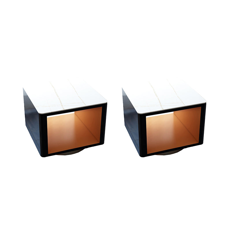 19" Wide Glam Corner Table Square Accent Side Table with Storage