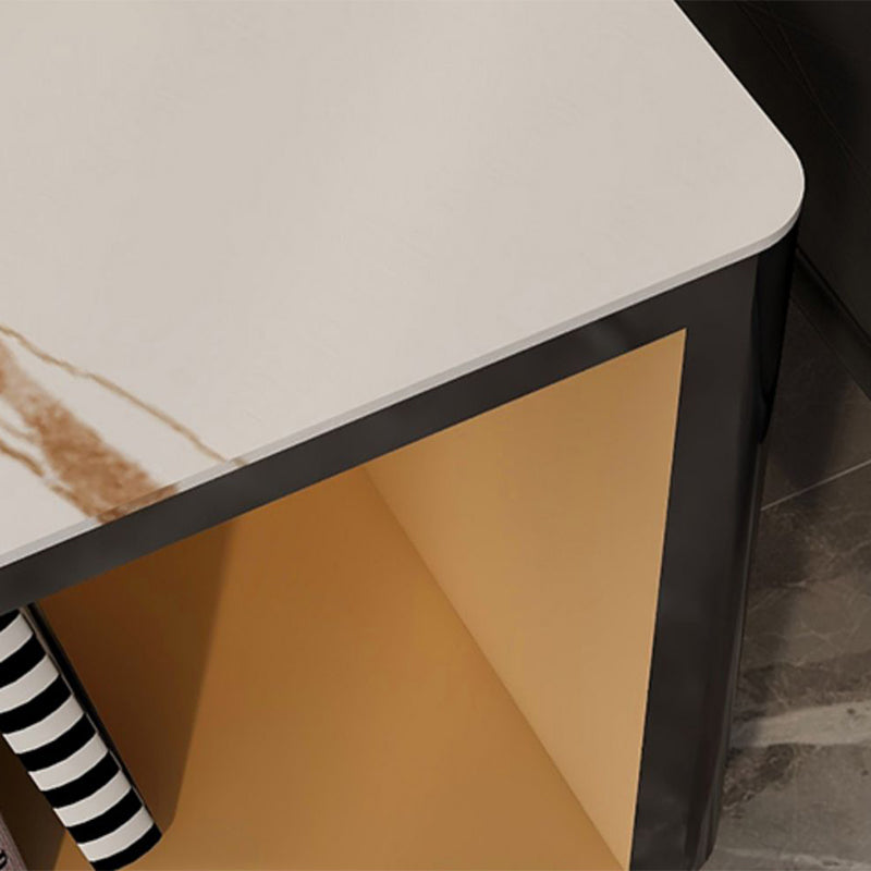 19" Wide Glam Corner Table Square Accent Side Table with Storage