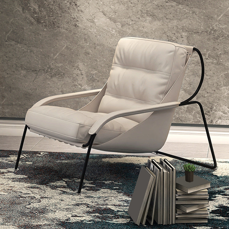 Ultra-Modern Sewn Pillow Back Sponge Metal Frame Arm Chair for Living Room