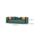 33" Wide Contemporary Sofa Forest Green Leather Stationary Seating