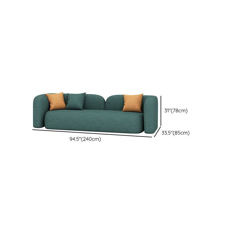 33" Wide Contemporary Sofa Forest Green Leather Stationary Seating