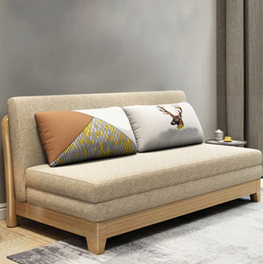 32" Wide Contemporary Sofa Futon Mustard Fabric Sleeper Sofa Clearhalo 'furn' 'furn_futons' 'Furniture' 'Futons & Daybeds' 'Futons' 'Living Room Furniture' 7225265