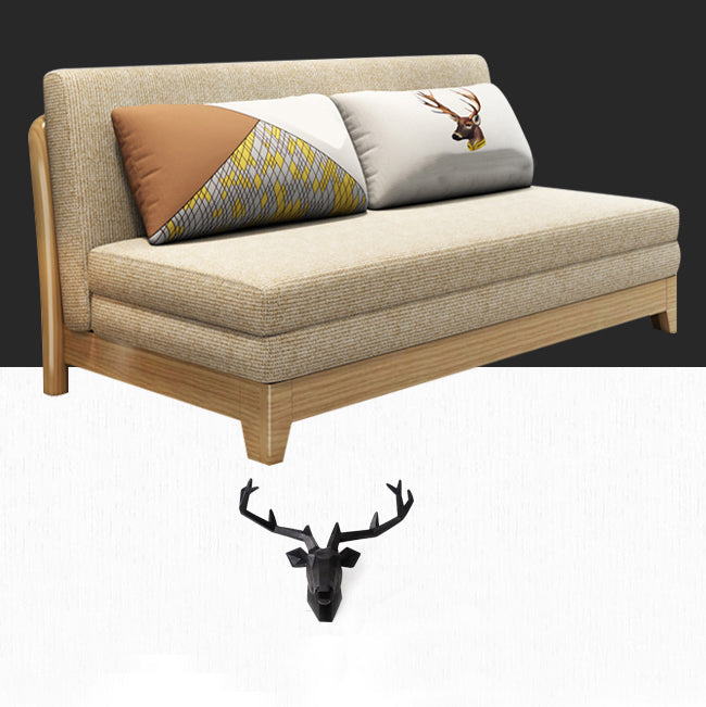 32" Wide Contemporary Sofa Futon Mustard Fabric Sleeper Sofa Clearhalo 'furn' 'furn_futons' 'Furniture' 'Futons & Daybeds' 'Futons' 'Living Room Furniture' 7225268