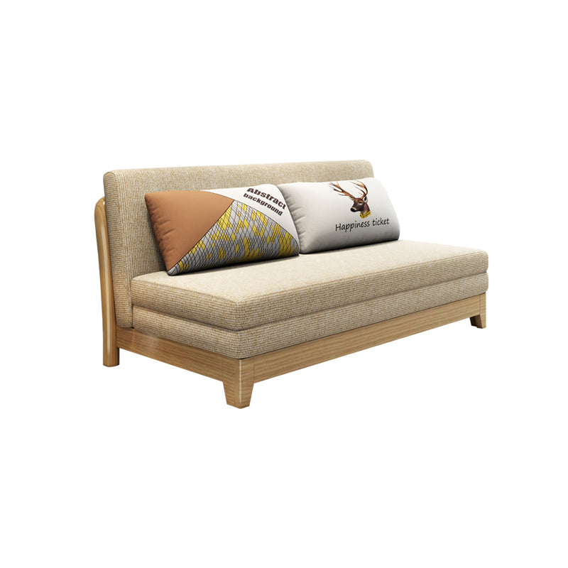 32" Wide Contemporary Sofa Futon Mustard Fabric Sleeper Sofa 74"L x 32"W x 37"H Clearhalo 'furn' 'furn_futons' 'Furniture' 'Futons & Daybeds' 'Futons' 'Living Room Furniture' 7225269