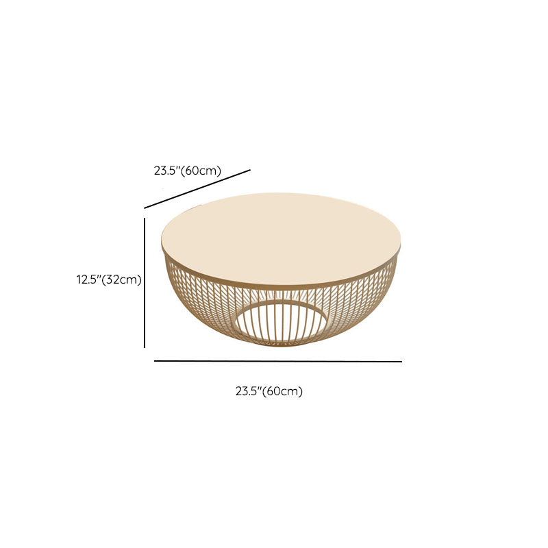 Modern Round Drum Coffee Table Metal Cocktail Table in White Clearhalo 'Coffee & Accent Tables' 'Coffee Tables' 'coffee_tables' 'furn' 'furn_coffee_tables' 'Furniture' 'Living Room Furniture' 7225511