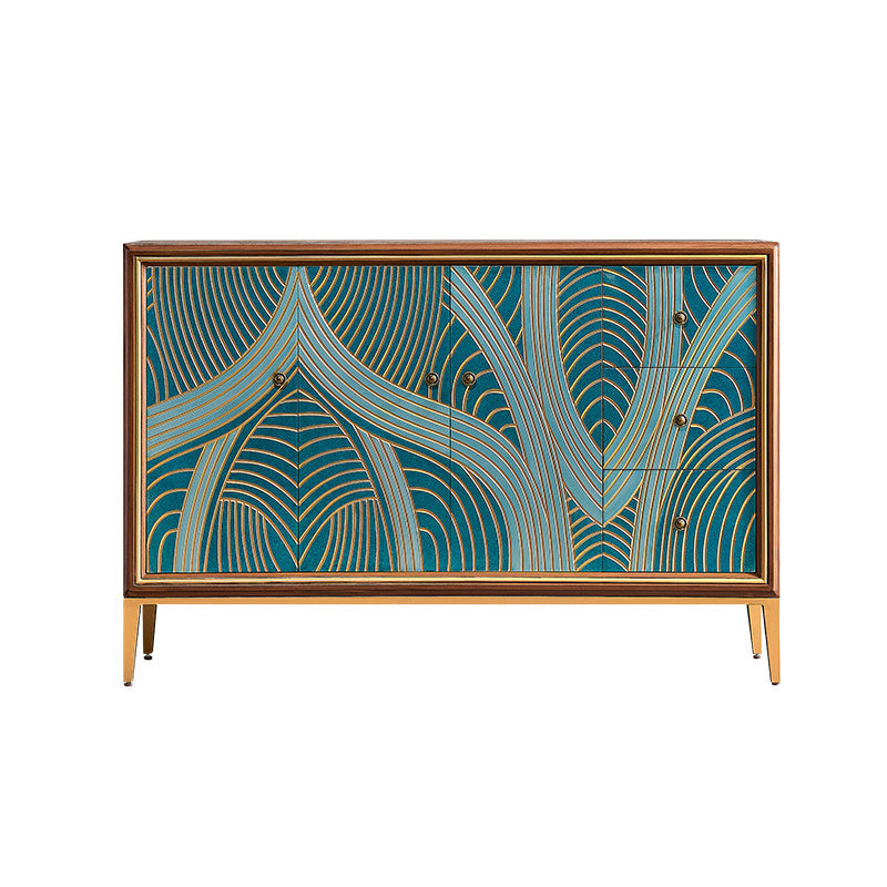 Classic Glam Storage Chest Dresser Solid Wood Storage Chest , 15.21 Inch Width 55"L x 15"W x 37"H Brown Green Clearhalo 'Bedroom Furniture' 'Dressers & Chests' 'dressers_chests' 'furn' 'furn_dressers_chests' 'Furniture' 7226115