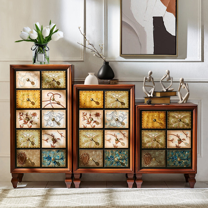 Cómoda tradicional de madera maciza con cajones de 3/4/5, 16,38 pulgadas de ancho