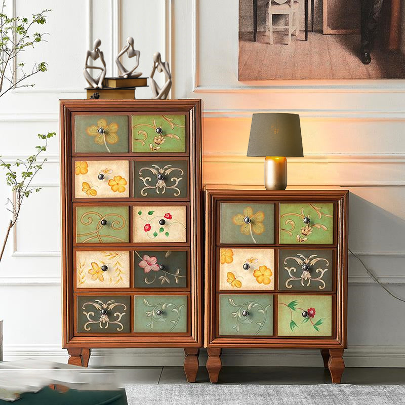 Cómoda tradicional de madera maciza con cajones de 3/4/5, 16,38 pulgadas de ancho