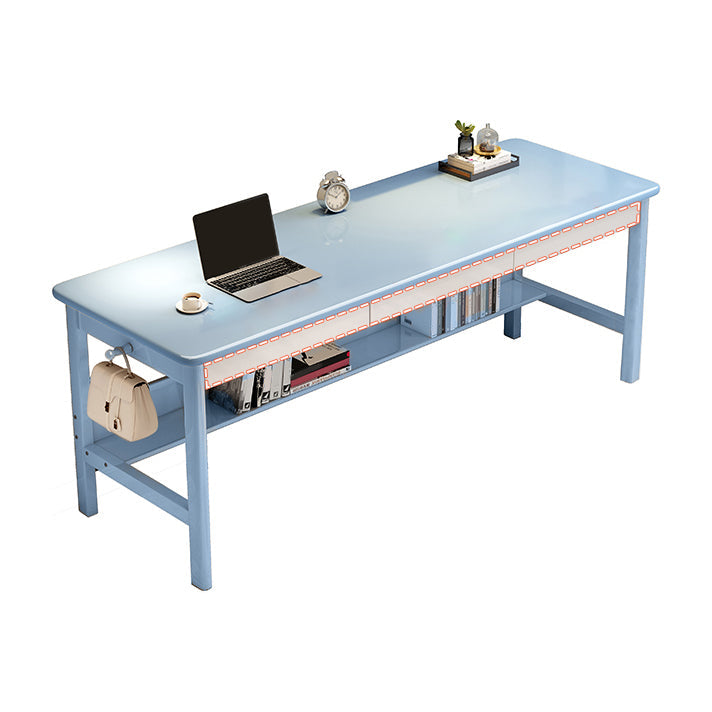 Wooden Rectangle Office Desk Modern Style Computer Desk with Drawers for Home Blue Clearhalo 'furn' 'furn_office_desk' 'Furniture' 'Office Desks' 'Office Furniture' 'office_desk' 7226312