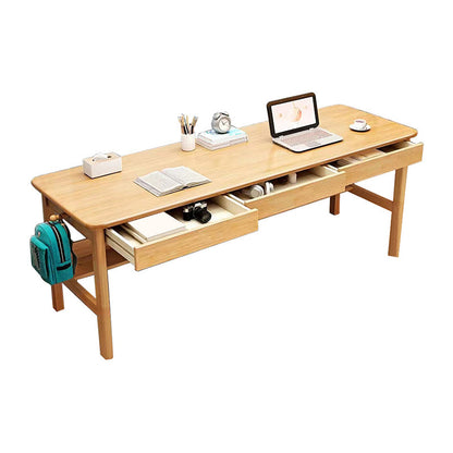 Wooden Rectangle Office Desk Modern Style Computer Desk with Drawers for Home Natural Clearhalo 'furn' 'furn_office_desk' 'Furniture' 'Office Desks' 'Office Furniture' 'office_desk' 7226316