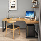 Iron Base Contemporary Natural Office Desk Sled L-Shape Writing Desk 70.9"L x 39.4"W x 29.5"H Clearhalo 'furn' 'furn_office_desk' 'Furniture' 'Office Desks' 'Office Furniture' 'office_desk' 7226329