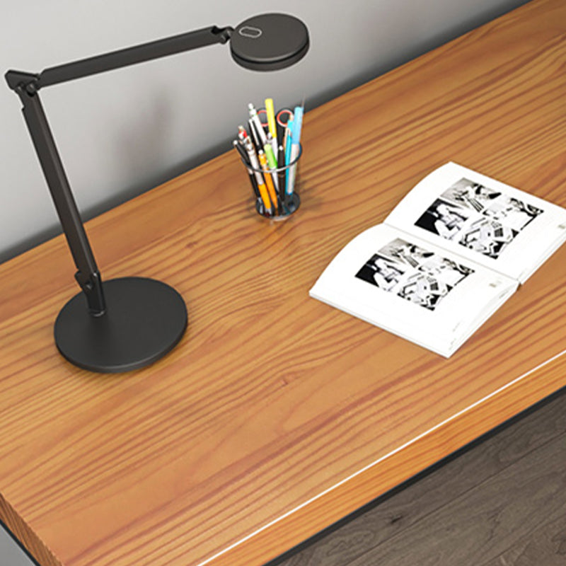 Iron Base Contemporary Natural Office Desk Sled L-Shape Writing Desk Clearhalo 'furn' 'furn_office_desk' 'Furniture' 'Office Desks' 'Office Furniture' 'office_desk' 7226331