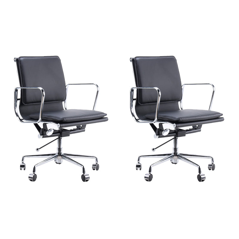 Silla de brazos fijos modernos cuero sin silla de escritorio ergonómico angustiante