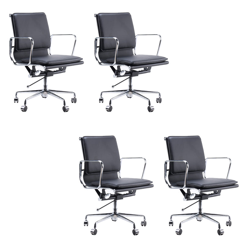 Silla de brazos fijos modernos cuero sin silla de escritorio ergonómico angustiante