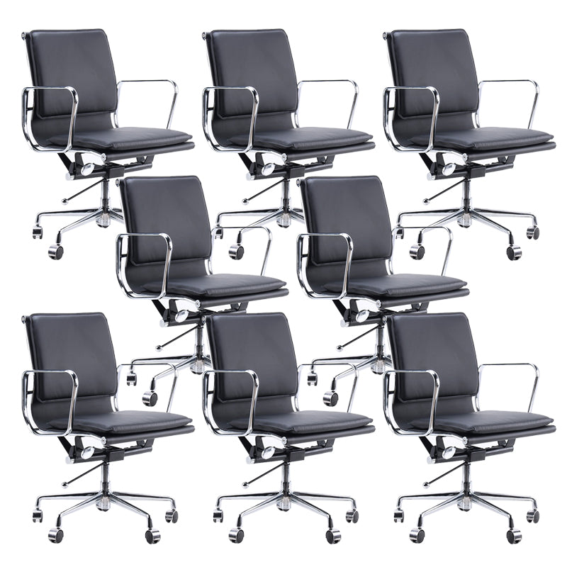 Silla de brazos fijos modernos cuero sin silla de escritorio ergonómico angustiante