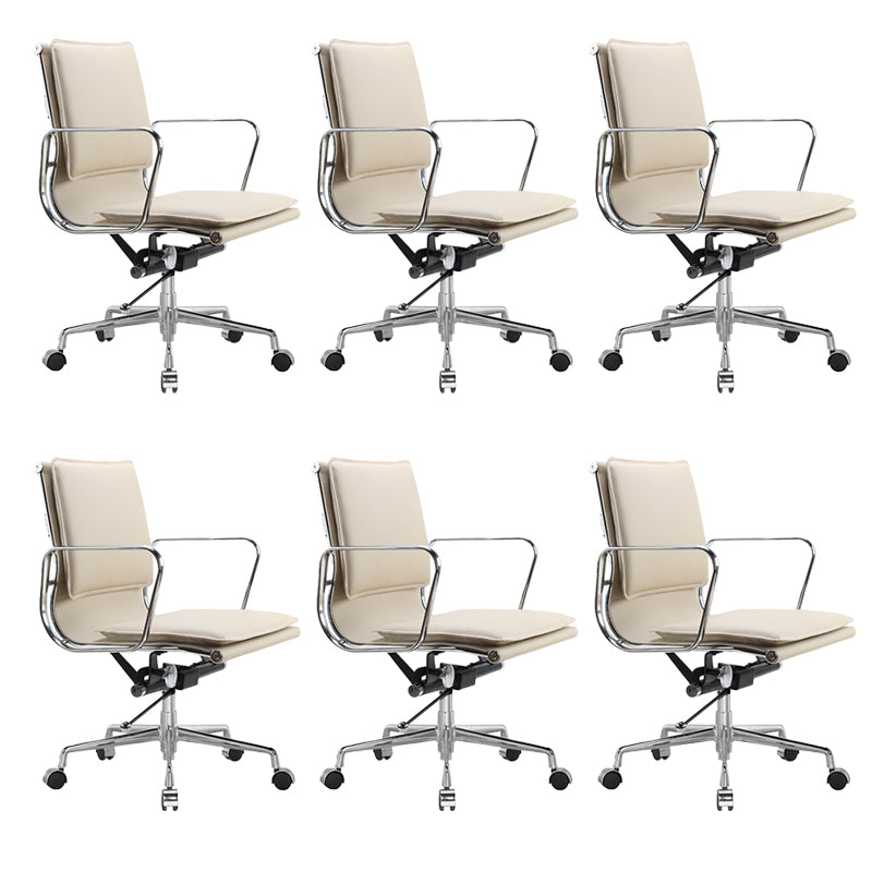 Silla de brazos fijos modernos cuero sin silla de escritorio ergonómico angustiante