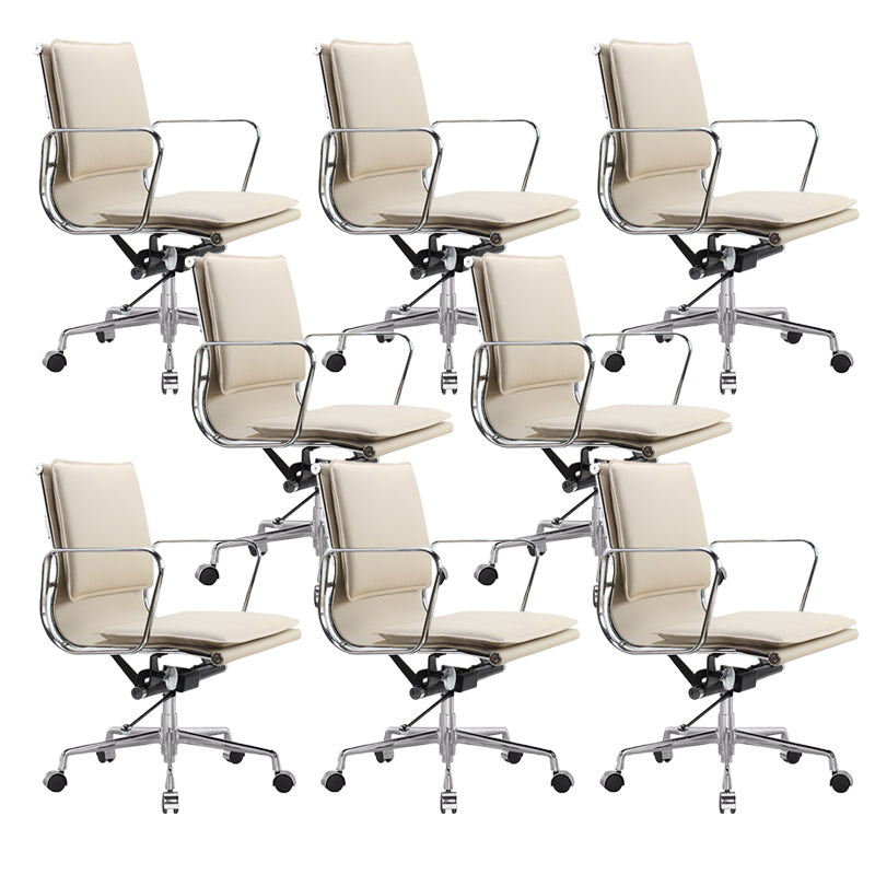 Silla de brazos fijos modernos cuero sin silla de escritorio ergonómico angustiante